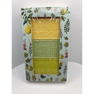 La Savonnerie Set of 3 x 3.5oz Soaps Limetree, Lemon, Vervain ~ NEW